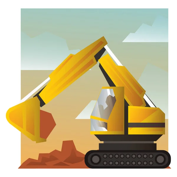 建筑工地的挖掘机 — 图库矢量图片