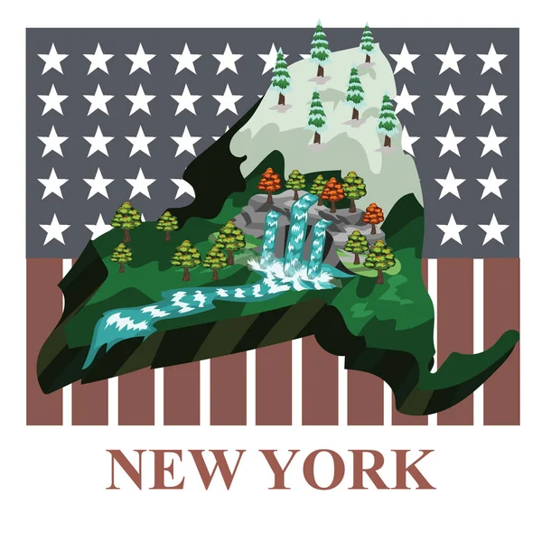 New York State Map — Stockvektor