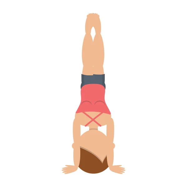 Chica Practicando Yoga Pose Cabecera — Archivo Imágenes Vectoriales