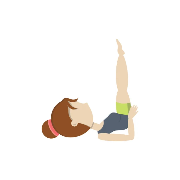 Girl Practicing Yoga Shoulder Stand Pose — Stock Vector