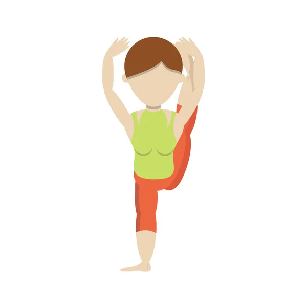 Meisje Oefenen Yoga Danser Pose — Stockvector