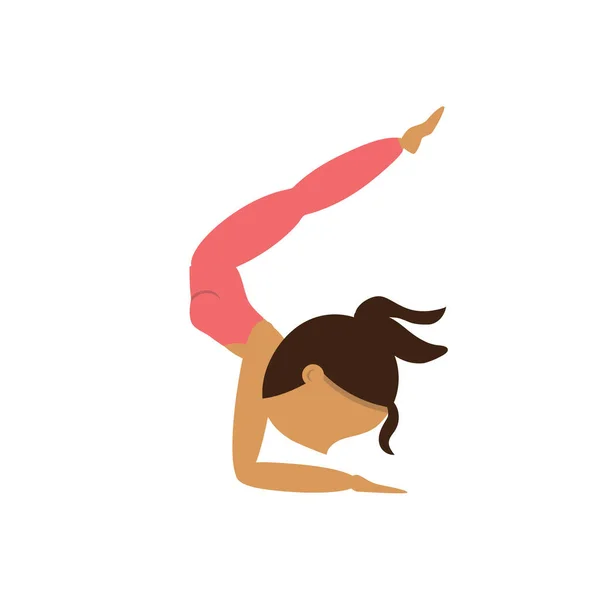 Meisje Oefenen Yoga Volledige Sprinkhaan Pose — Stockvector