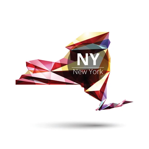 Niska Mapa Poli Stanu Nowy Jork — Wektor stockowy