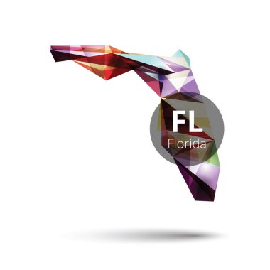 Florida eyaletinin düşük polimer haritası