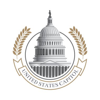 United states capitol label clipart