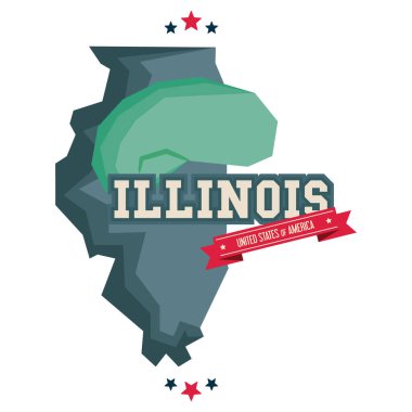 Bulut kapılı Illinois haritası
