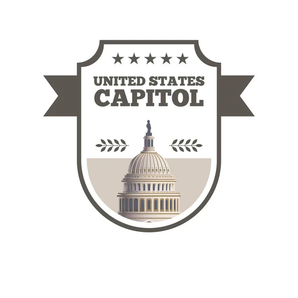 United States Capitol Label — 스톡 벡터