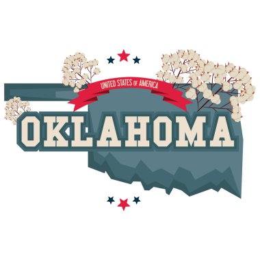 Pamuk tarlasıyla Oklahoma haritası