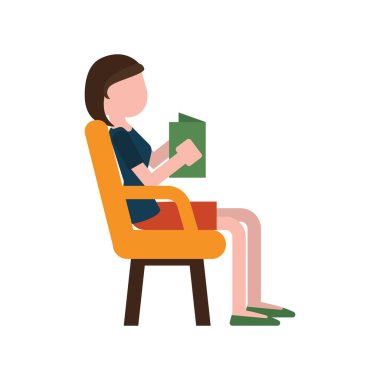 Kitap okuyan bir kadın.