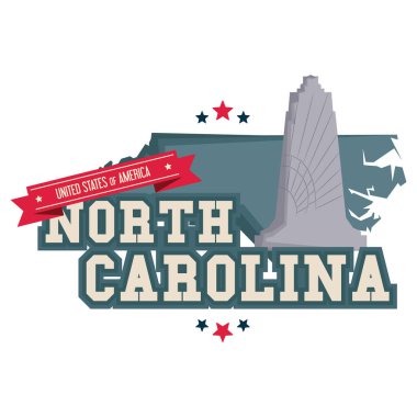 Wright Kardeşler Anıtı 'nın Kuzey Carolina haritası.