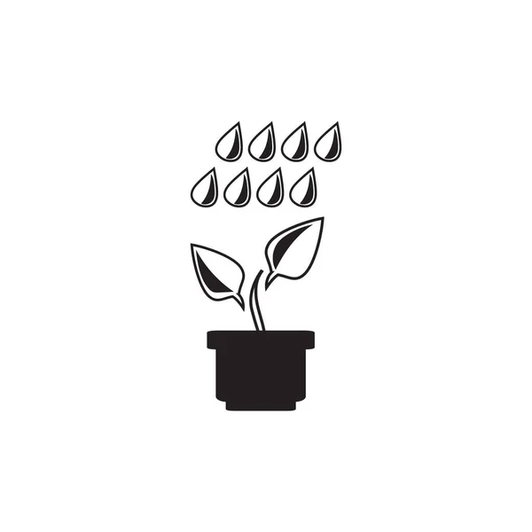 雨和植物苗 — 图库矢量图片