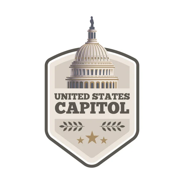 United States Capitol Label — 스톡 벡터