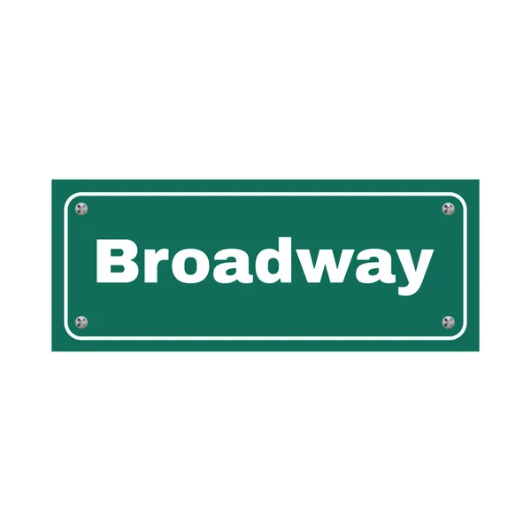 Nyc Broadway Street Name Sign — Stock Vector