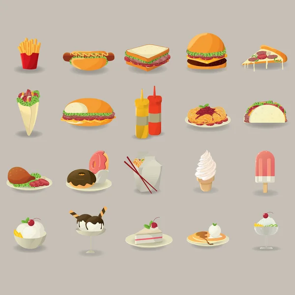 Set Food Icons — Stock Vector