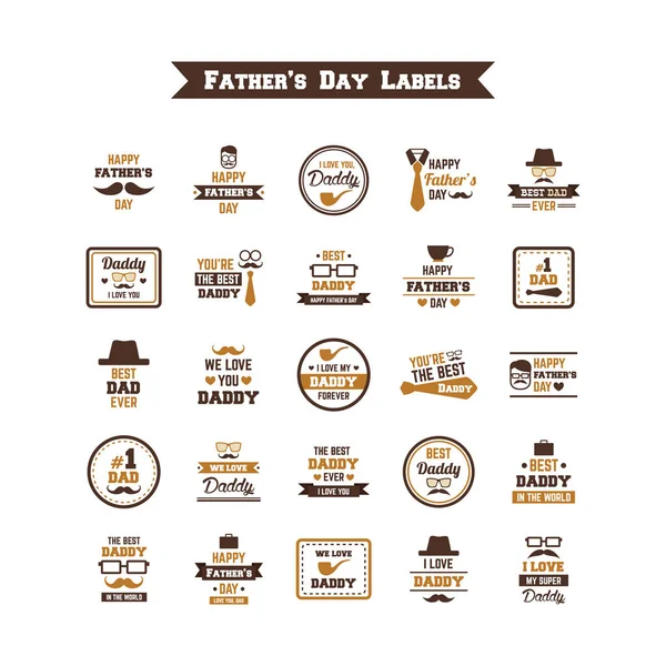 Father Day Labels Collection — Stock Vector