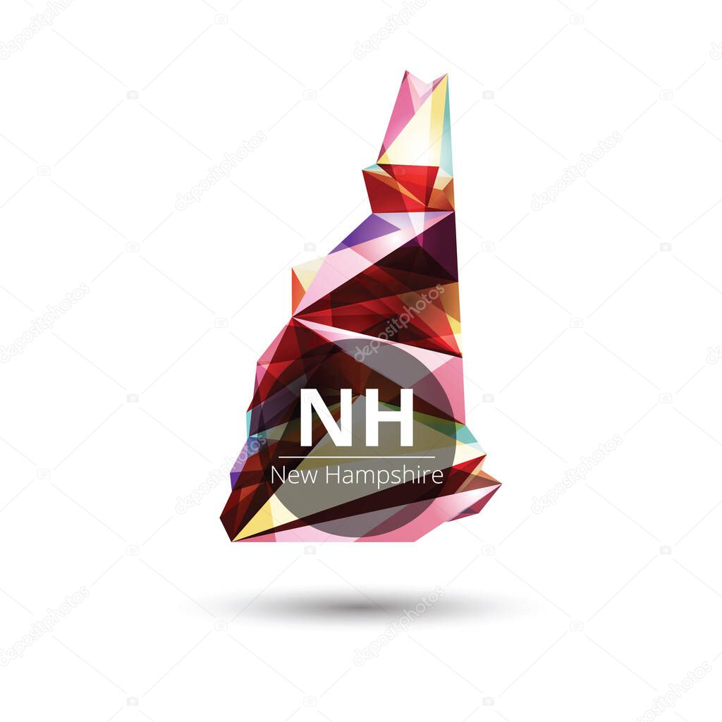 Low poly map of new hampshire state