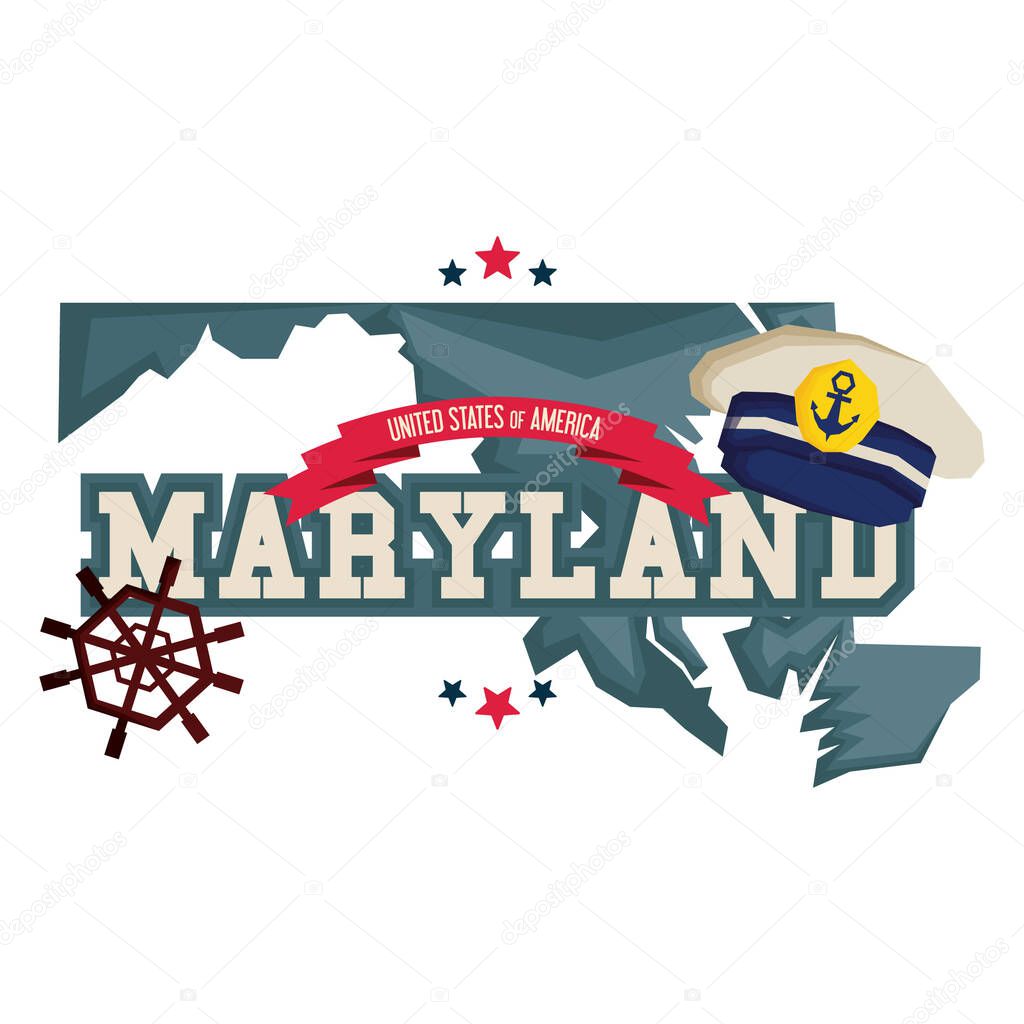 Maryland with ship wheel