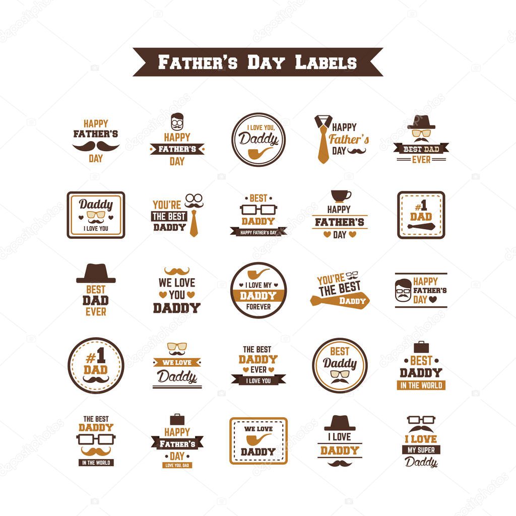 Father's day labels collection
