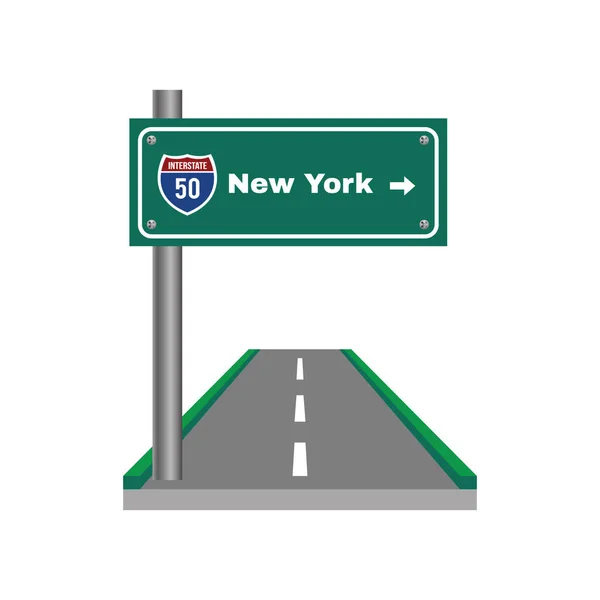 Escudo Ruta Interestatal Dos Dígitos Nueva York — Vector de stock