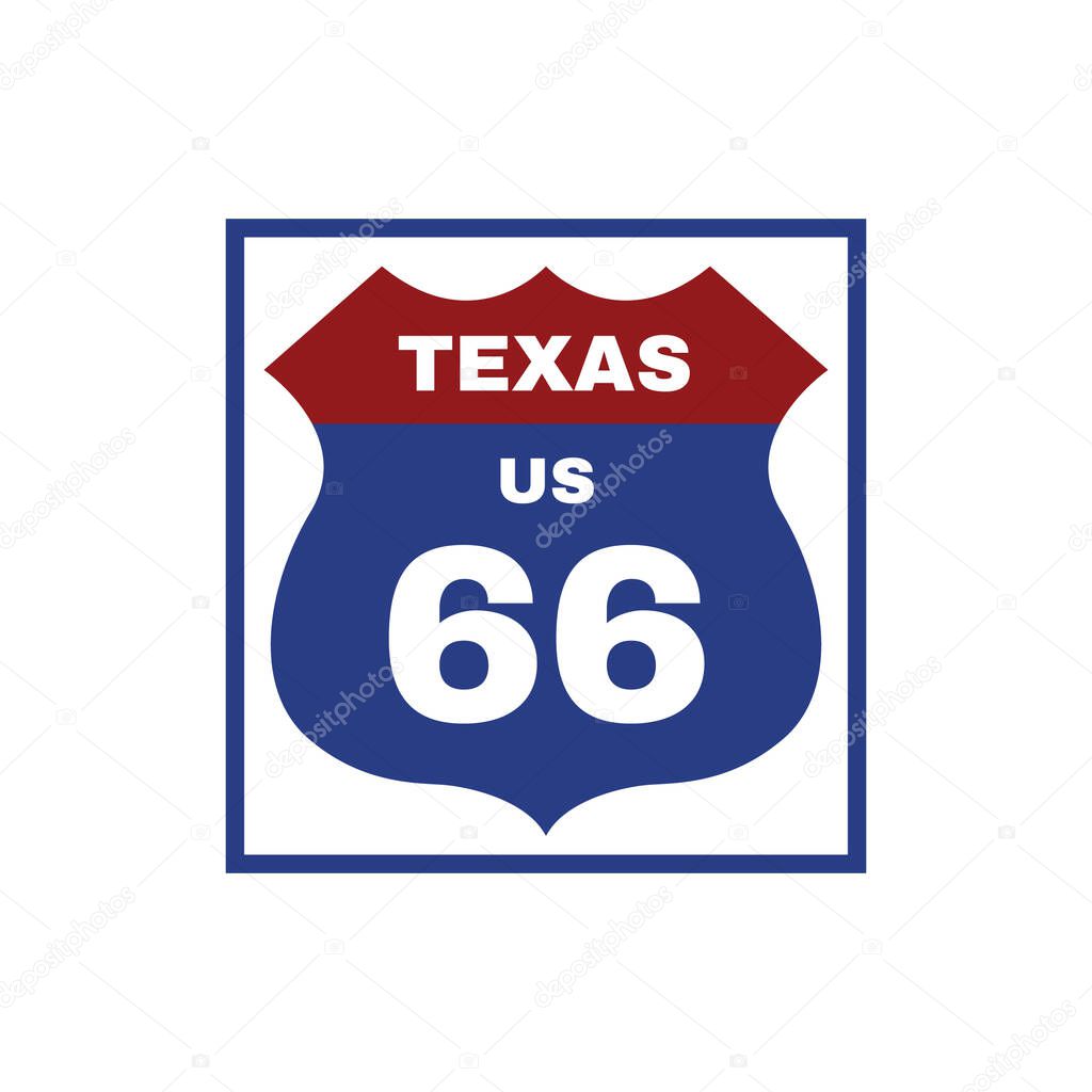 Two-digit interstate route shield, Texas