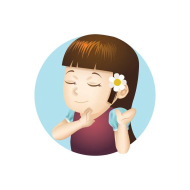 Saçında çiçek olan kız.