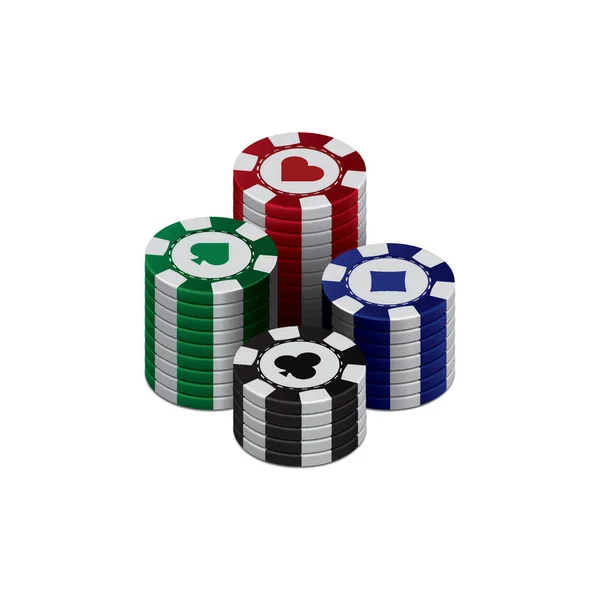 Three Dimensional Poker Chips — Stock Vector