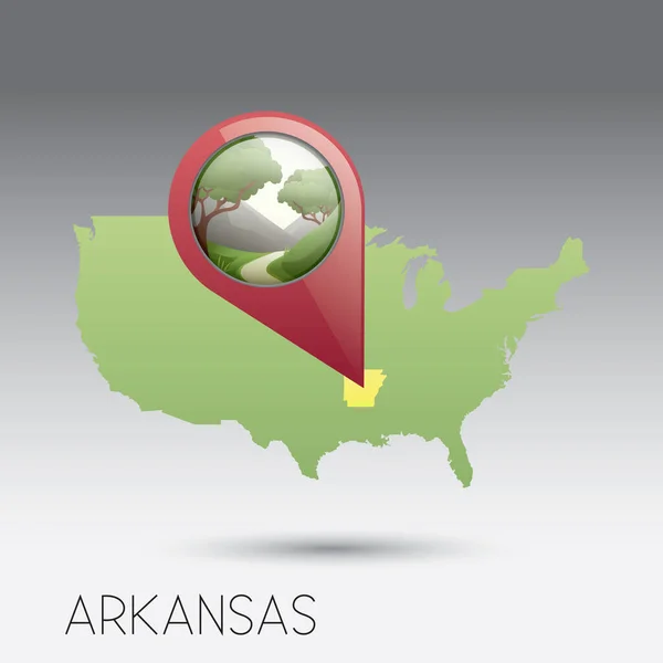 Карта Сша Арканзасом — стоковий вектор