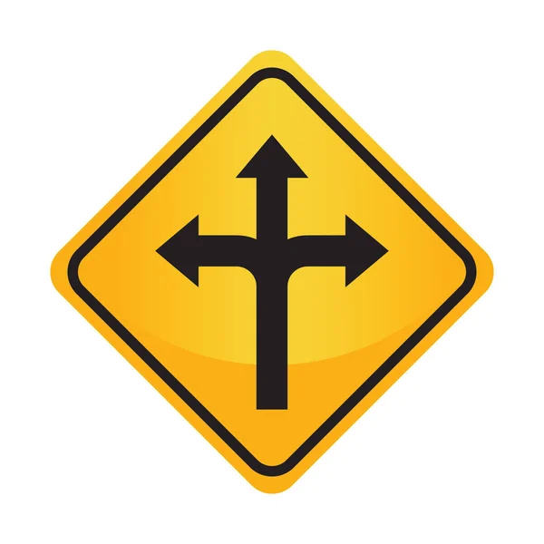 Left Right Straight Arrow Auxiliary Sign — Stock Vector