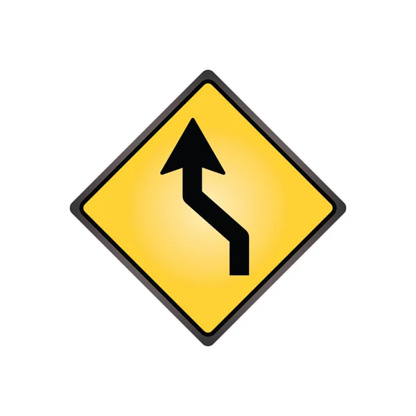 Left Reverse Curve Sign — Stock Vector