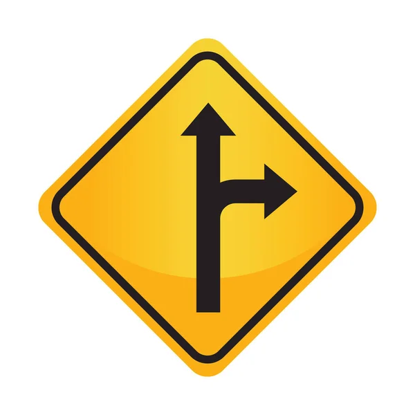 Right Straight Arrow Auxiliary Sign — Stock Vector