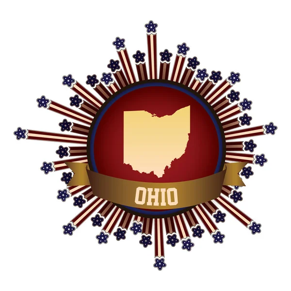 Κουμπί Πολιτείας Οχάιο Banner — Διανυσματικό Αρχείο