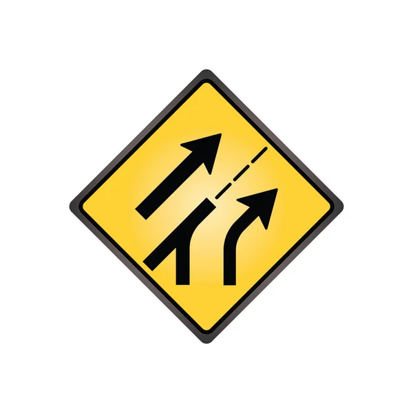 Entering Added Lane Sign — Stock Vector