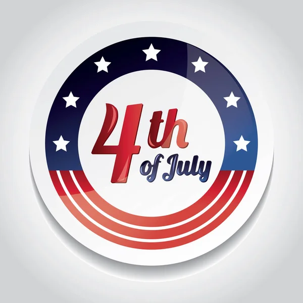 Usa Onafhankelijkheid Dag Badge — Stockvector