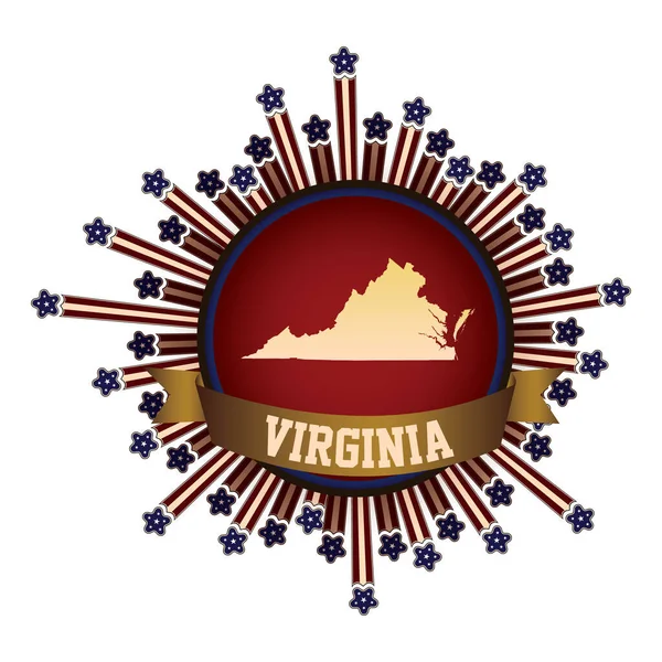 Virginia State Button Banner — Stock Vector