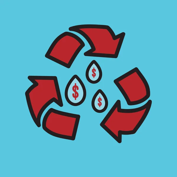 Recycling Symbol Mit Wassertropfen — Stockvektor
