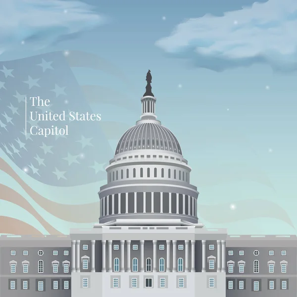 Edificio Del Capitolio Estados Unidos — Vector de stock