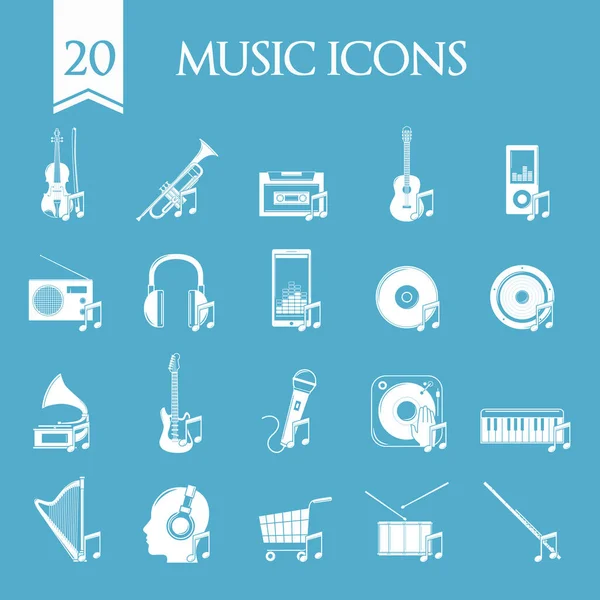 Collection Music Icons — Stock Vector