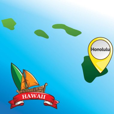 Tekneli Hawaii haritası.