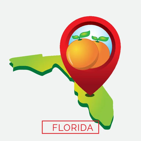 Florida Állam Térképe — Stock Vector