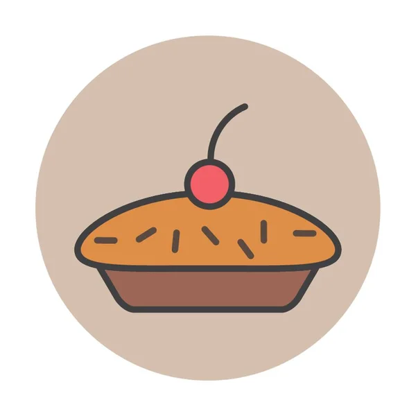 Tarta Con Cobertura Cereza — Vector de stock