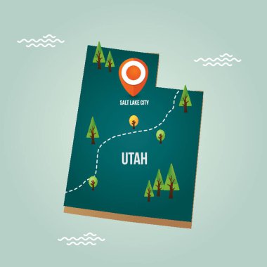 Başkenti olan Utah haritası