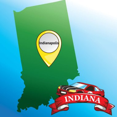 Arabalı Indiana State haritası
