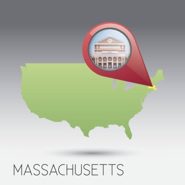 Massachusetts Eyaleti ABD haritası
