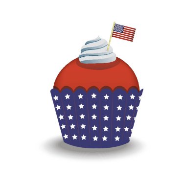 Amerikan bayrağıyla kek.