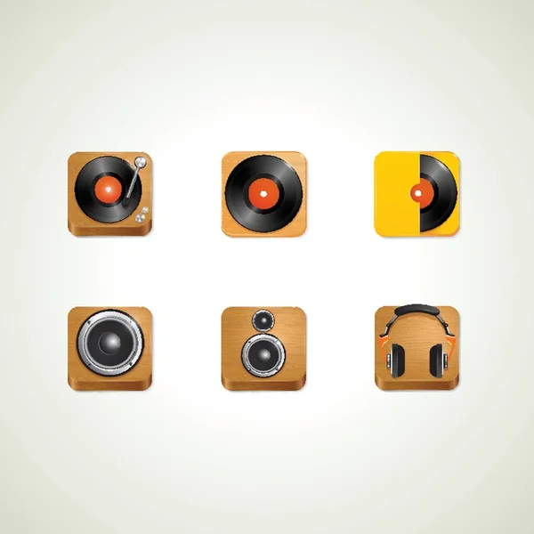 Conjunto Iconos Musicales — Vector de stock