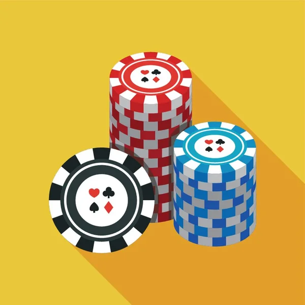 Stacks Poker Chips — Stock Vector