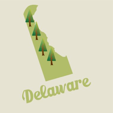 Doğa simgesiyle Delaware haritası
