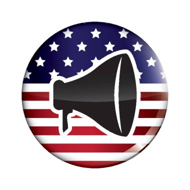 Megafonla ABD seçim rozeti