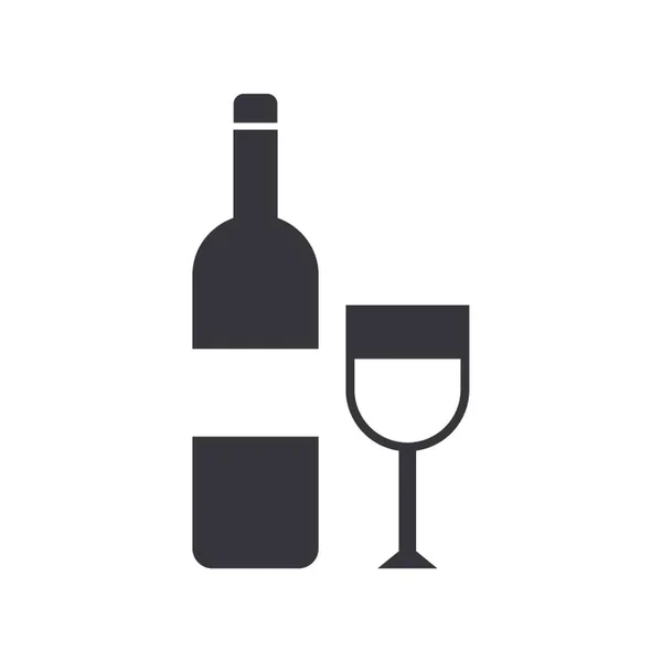 Bouteille Vin Verre — Image vectorielle