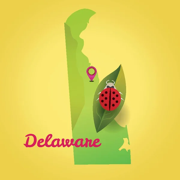 Mapa Estado Delaware —  Vetores de Stock